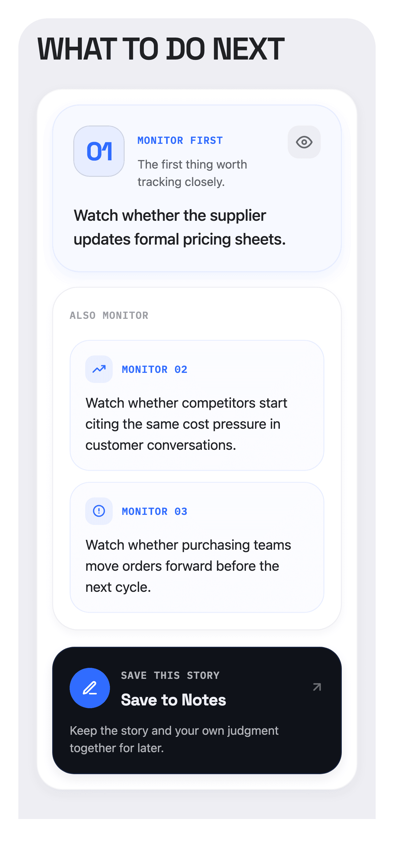 Relevant detail screen explaining what to do next